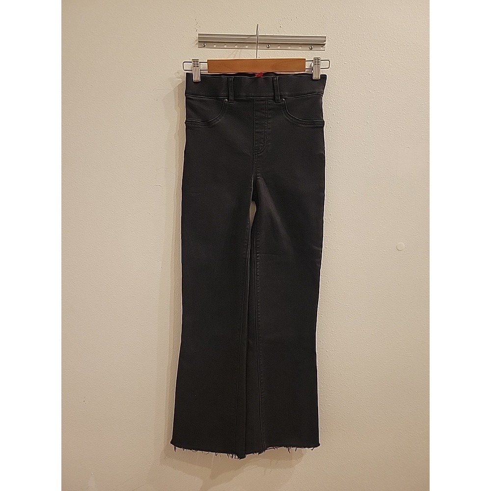 Spanx by Sarah Blakey Black Flare Raw Hem Jeans Cropped Womens XS
